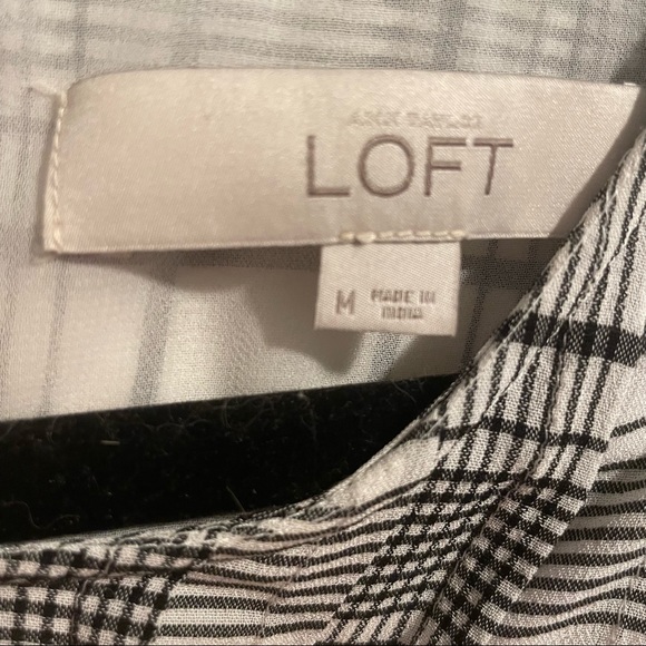 *DONATED* LOFT | Women’s Dress | Grey White Checker Pattern | Size M - Picture 3 of 7